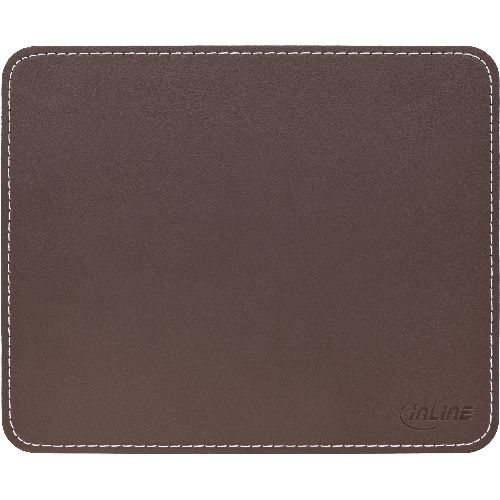 InLine® Maus-Pad Premium Kunstleder, 255x220x3mm, braun 55459C