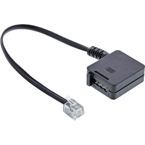 InLine® TAE Adapterkabel, RJ11 Stecker auf TAE-F Buchse, 0,2m 69945