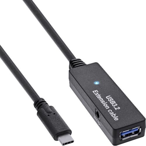 InLine® USB 3.2 Gen.1 Aktiv-Verlängerung, USB-C Stecker an USB-A Buchse, 5m 35650D