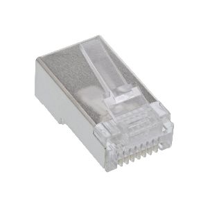 InLine® Modularstecker 8P8C RJ45 zum Crimpen auf Rundkabel, geschirmt, 10er Pack 74000