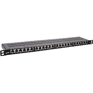 InLine® 19 Patchfeld Cat.6A 0,5 HE 24-fach, mit Staubschutz, schwarz 76824M