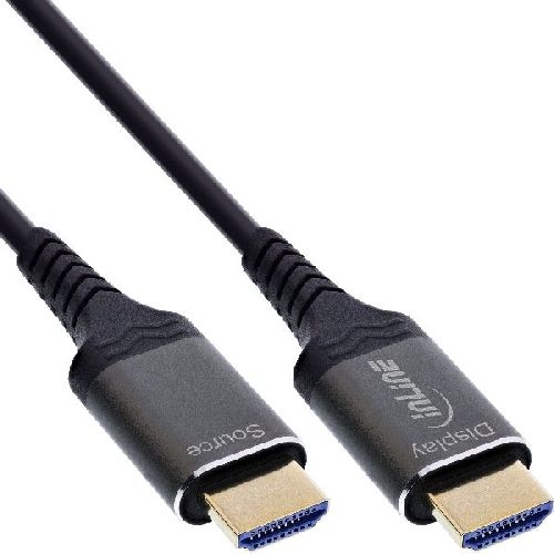 InLine® HDMI AOC Kabel, Ultra High Speed HDMI Kabel, 8K, Aluminium, 50m 17950X