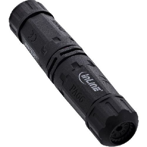 InLine® Netzkabelkupplung, IP68, 3-polig, 2-Wege, M20, schwarz 69927T