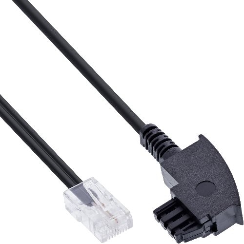 InLine® DSL Kabel, TAE-F Stecker auf RJ45 8P2C, schwarz, 1 m 18501