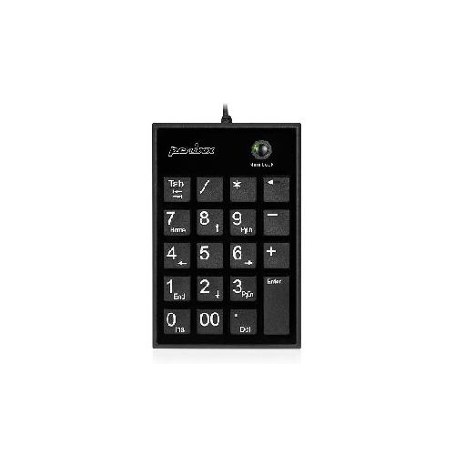 Perixx PERIPAD-202H, USB-A Nummernblock mit 2x USB-A Hub, schwarz 57161D