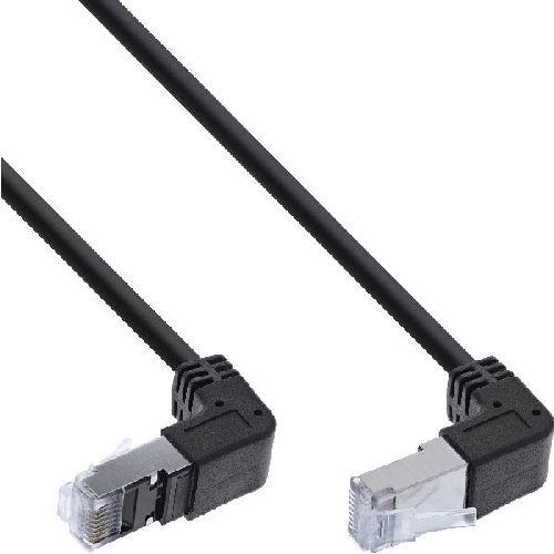 InLine® Patchkabel oben/unten gewinkelt, S/FTP(PiMf), Cat.6, PVC Kupfer 0,15m X-76603