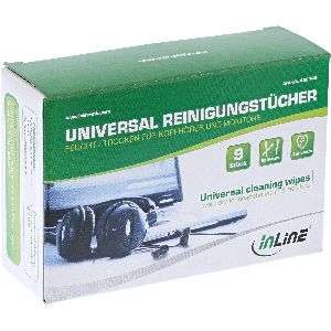 InLine® Universal Reinigungstücher nass/trocken für Kopfhörer und Monitore 43214A