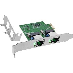 InLine® Dual Gigabit Netzwerkkarte, 2x RJ45 1Gb/s, PCIe x1, inkl. LP Slotblech 51128K