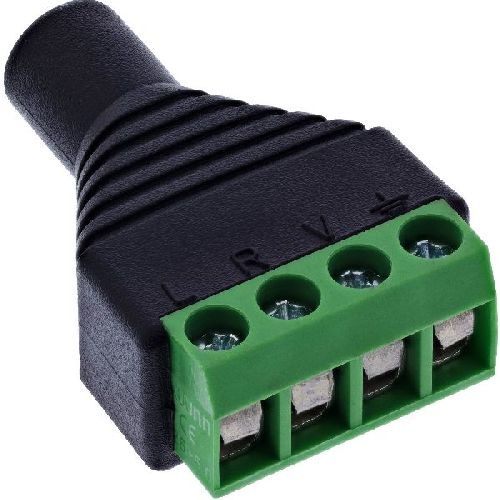 InLine® 3,5mm 4-pol Klinkenbuchse an Terminalblock, Stereo/Mikro 92504K