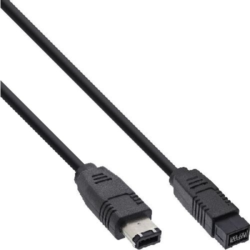 InLine® FireWire Kabel, IEEE1394 6pol Stecker zu 9pol Stecker, schwarz, 1m 36901