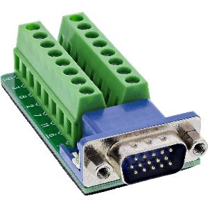 InLine® Terminalblock, VGA (HD15), Stecker, 2-reihig, Schraubklemme 92503B