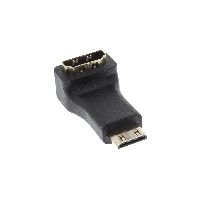 InLine® HDMI Adapter, HDMI A Buchse auf Mini HDMI C Stecker, gewinkelt, 4K2K 17690K