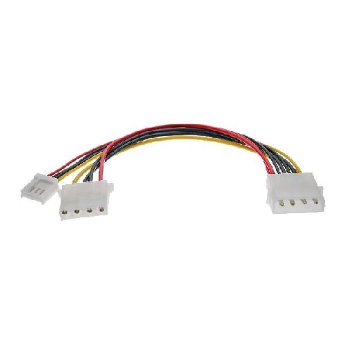 InLine® Strom Y-Kabel intern, 1x 5,25 an 1x 3,5 + 1x 5,25, 0,20m 29658