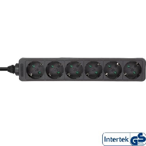 InLine® Steckdosenleiste, 6-fach Schutzkontakt, schwarz, 5m 16465