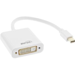 InLine® Mini DisplayPort zu DVI Adapter, Mini DisplayPort Stecker auf DVI-D 24+1 Buchse, Alu, weiß 1