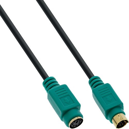 InLine® PS/2 Verlängerung, Stecker / Buchse, PC99, grüne Stecker, PREMIUM, 3m 13343H