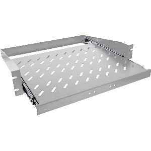 InLine® 19" Fachboden ausziehbar, 350mm, 30kg, 2HE, RAL 7035 lichtgrau 19114J