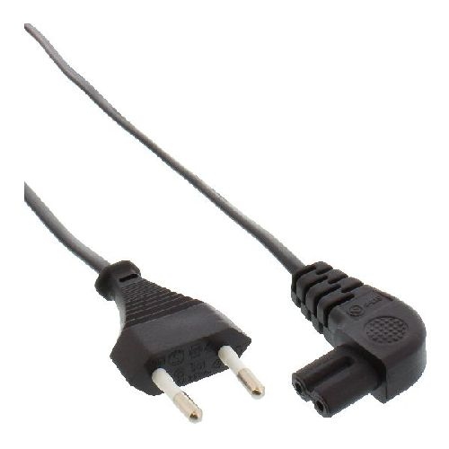 InLine® Netzkabel, Netzstecker auf Euro 8 C7 Stecker, gewinkelt, 0,5m 16650X