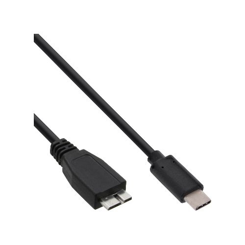 InLine® USB 3.2 Gen.1x2 Kabel, USB-C Stecker an Micro-B Stecker, schwarz, 0,5m 35726
