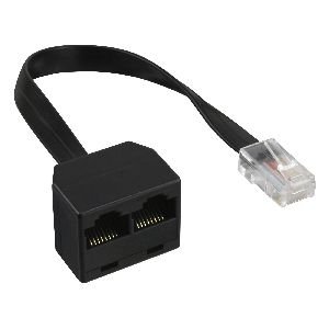 InLine® ISDN Verteiler, 1x RJ45 ST / 2x RJ45 BU, (8P8C) o. Endwiderstände, 0,15m 69933