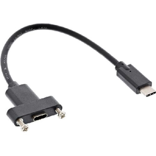 InLine® USB 3.2 Gen.2 Adapterkabel, Stecker C auf Einbaubuchse C, 0,20m 33441G