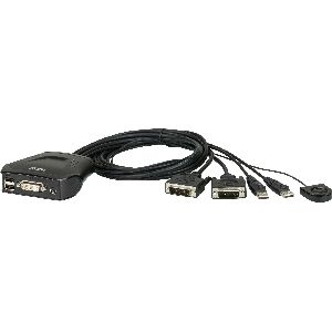 ATEN CS22D KVM-Switch 2-fach, DVI, USB, mit Kabelfernbedienung 60652H