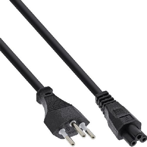 35er B-Pack InLine® Netzkabel für Notebook, Schweiz, 3pol Kupplung, 2m B-16656C