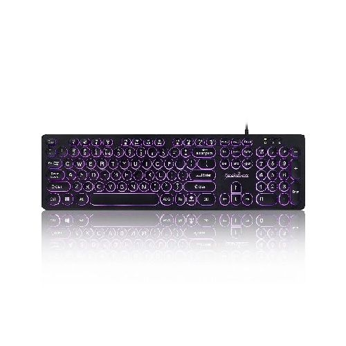 Perixx PERIBOARD-317R, US, dreifarbig, runde Tasten, kabelgebunden, schwarz 57155W