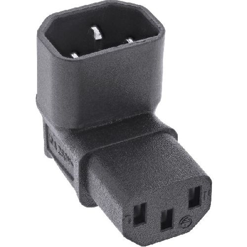 InLine® Netzadapter IEC 60320 C14 / C13, oben/unten gewinkelt, 3pol. Kaltgeräte 16723F