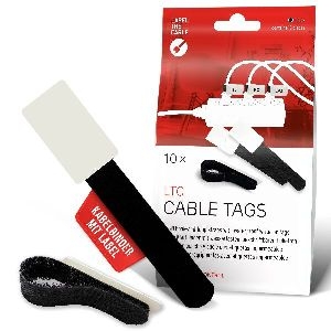 Label-The-Cable LTC CABLE TAGS, Klett Kabelfahnen beschriftbar 10er Set schwarz 59932A