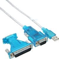 InLine® USB zu Seriell Adapterkabel, USB Stecker A an 9pol Stecker, mit Adapter 33396