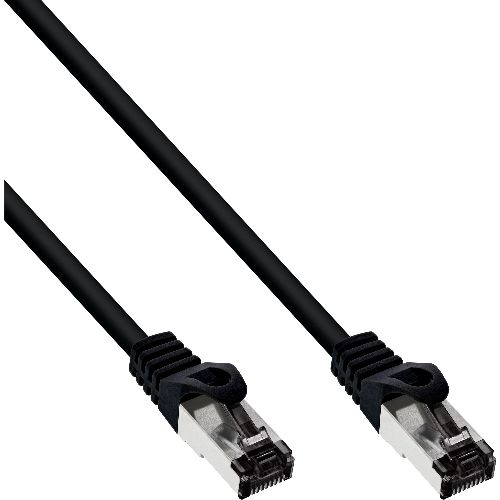 InLine® Patchkabel, S/FTP (PiMf), Cat.8.1, 2000MHz, halogenfrei, schwarz, 0,25m 78822S