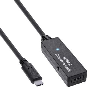 InLine® USB 3.2 Gen.1 Aktiv-Verlängerung, USB-C Stecker an USB-C Buchse, 5m 35650C