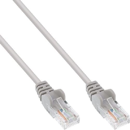 InLine® Patchkabel, U/UTP, Cat.5e, grau, 10m, AWG26, besonderer Rastnasenschutz S-71400L