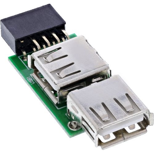 InLine® USB 2.0 Adapter, 2x Buchse A auf Pfostenanschluss 33440I