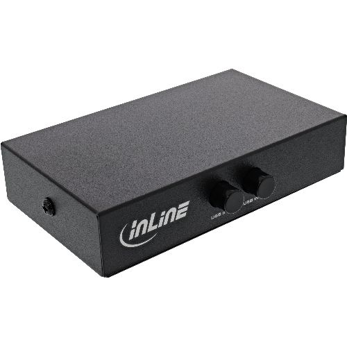 InLine® USB 2.0 Umschalter manuell, USB-A Gerät an 2 Computer 60647