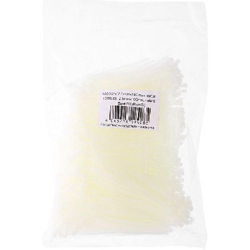 InLine® Kabelbinder, Länge 100mm, Breite 2,5mm, weiß, 1000 Stück, bulk 59963X