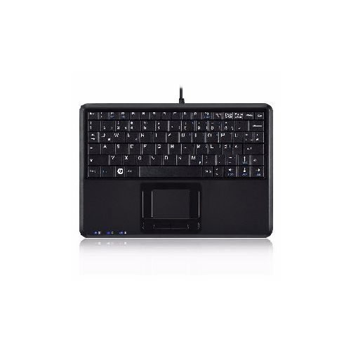 Perixx PERIBOARD-510 H PLUS FR, Mini USB-Tastatur, Touchpad, Hub, schwarz 57173F