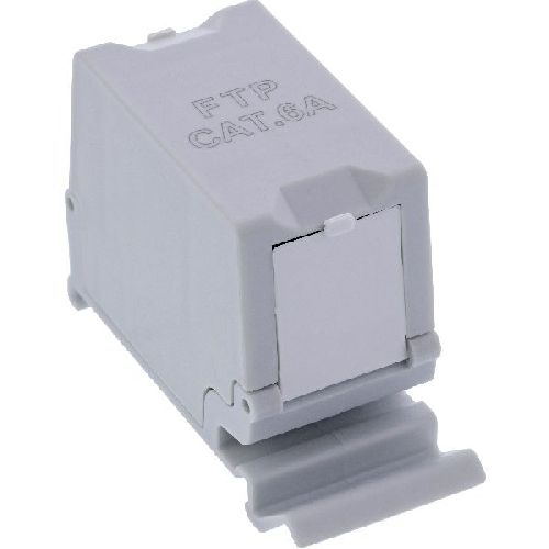 InLine® Cat.6A RJ45-Doppelkupplung für Hutschiene 76203K