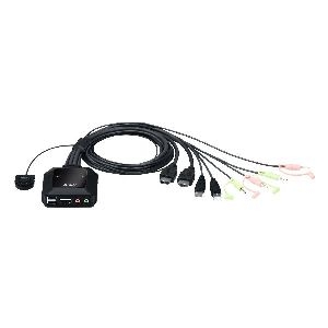 ATEN CS22H KVM-Switch 2-fach, HDMI 4K, USB, Audio, integrierte Kabel 62652A
