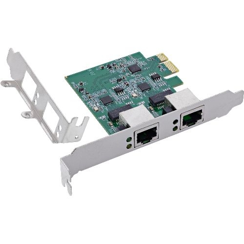 InLine® Dual Gigabit Netzwerkkarte, 2x RJ45 2.5Gb/s, PCIe x1, mit LP Slotblech 51126A