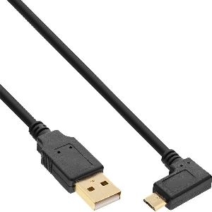 InLine® Micro-USB 2.0 Kabel, USB-A ST/Micro-B ST gew., vergoldete Kontakte, 1m 31710T
