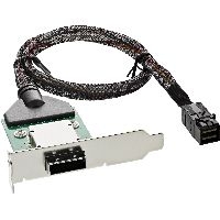 InLine® SAS HD low profile PCI Slotblech mit Kabel, ext. SFF-8088 auf int. SFF-8643, 0,5m 27656A