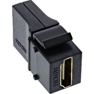 InLine® HDMI Keystone Snap-In Einsatz 4K/60Hz, HDMI A Buchse/Buchse, gewinkelt 76202N