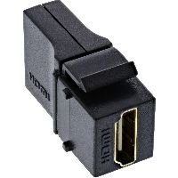 InLine® HDMI Keystone Snap-In Einsatz 4K/60Hz, HDMI A Buchse/Buchse, gewinkelt, schwarz 76202N