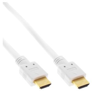 InLine® HDMI-High Speed Kabel mit Eth., Premium, ST / ST, weiß / gold, 0,5m 17555W