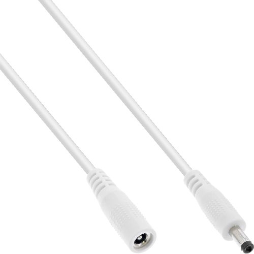 InLine® DC Verlängerungskabel, 4,0 x 1,7 mm, AWG 18, weiß, 2 m 26902D