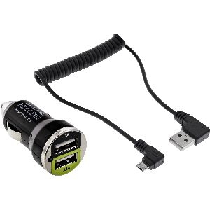 InLine® USB KFZ Ladegerät Stromadapter, 12/24VDC zu 5V DC/2.1A