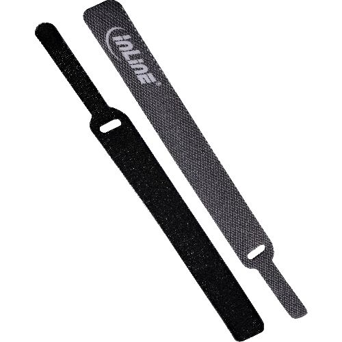 InLine® Klettkabelbinder mit Lasche 12x150mm, 10er, schwarz 59944N