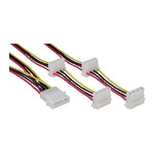 InLine® Strom Y-Kabel intern, 1x 13,34cm (5,25&quot;) an 4x 13,34cm (5,25&quot;) 29654A